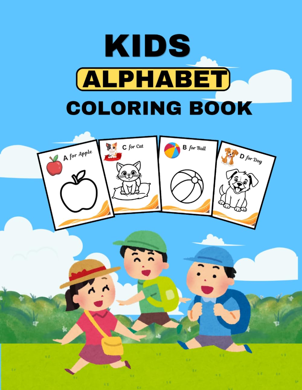 Alphabet kids coloring book: Alphabet drawing book