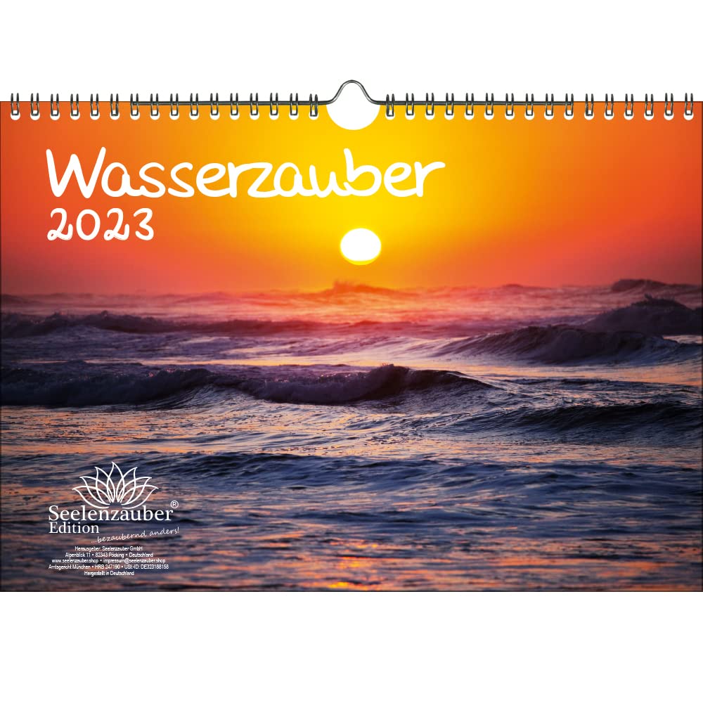 Wasserzauber DIN A4 Calendar for 2023 Water and Waterfalls Seelenzauber