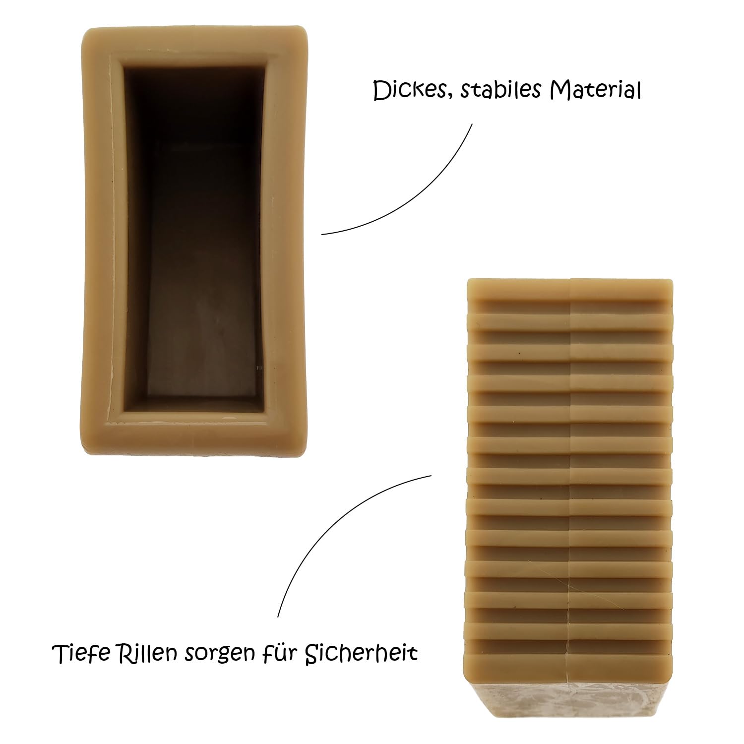 4 x stopka drabiny do drabiny stojącej do belek 60 x 22 mm, gumowe nóżki drabiny antypoślizgowe