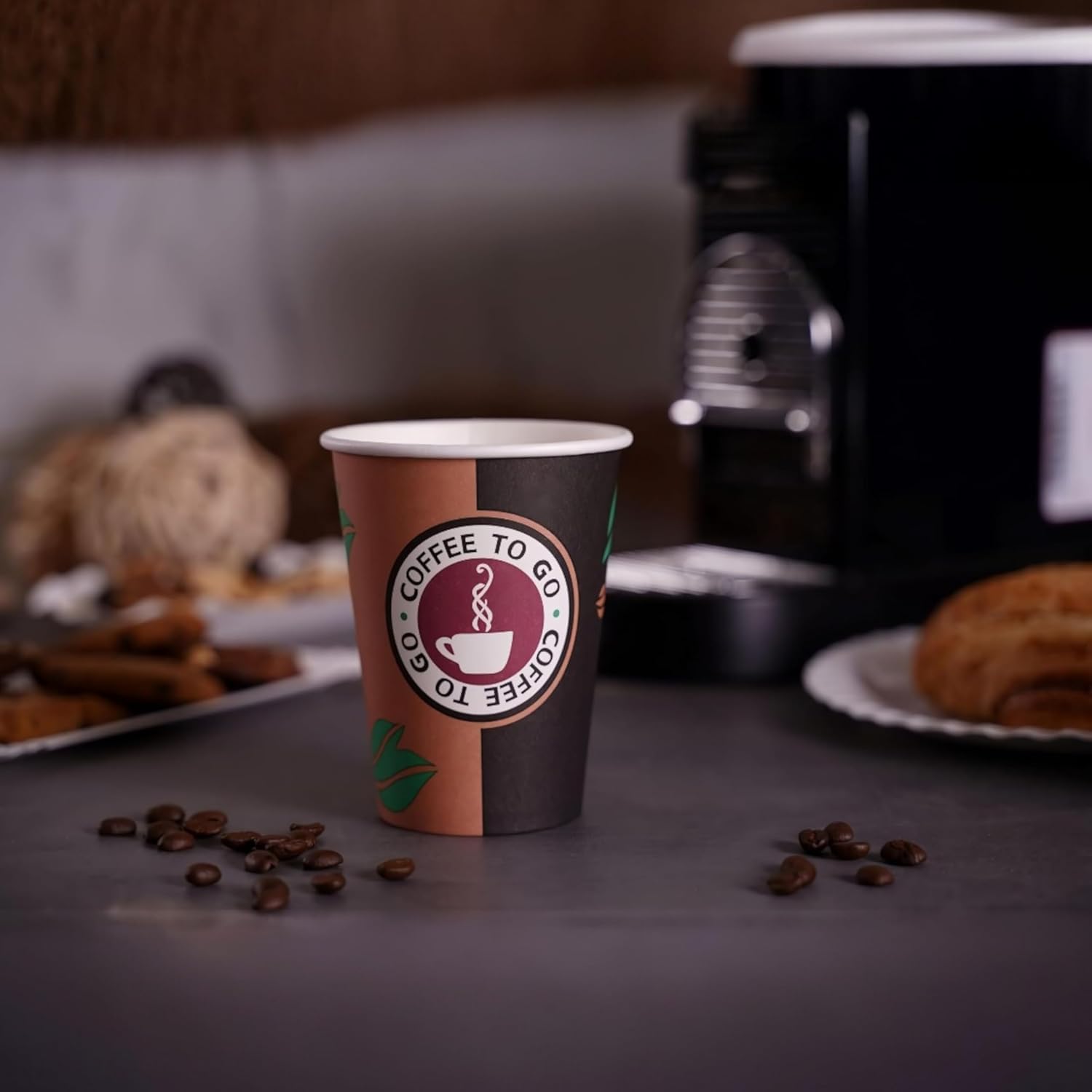 EURO DECO 500 Gobelets en carton jetables biodégradables 180 ml / 7-oz, Très Résistant et Sans Fuite Idéal Café, Boissons Chaudes et Froides Idéal Entreprise (500pcs)