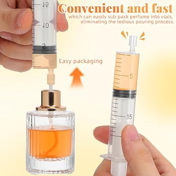 Didiseaon Syringe Adapter 100 Pcs Liquid Transfer Refill Tool for Perfume Cologne Essential Oils Sample Bottles Compact Plastic Dispenser Connector