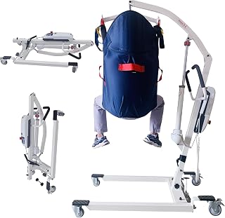 doudouX 3-in-1 Electric Patient Lift for Home use and car Transfer, with Luxury High-Back Universal Sling, 450LBs Capacity
