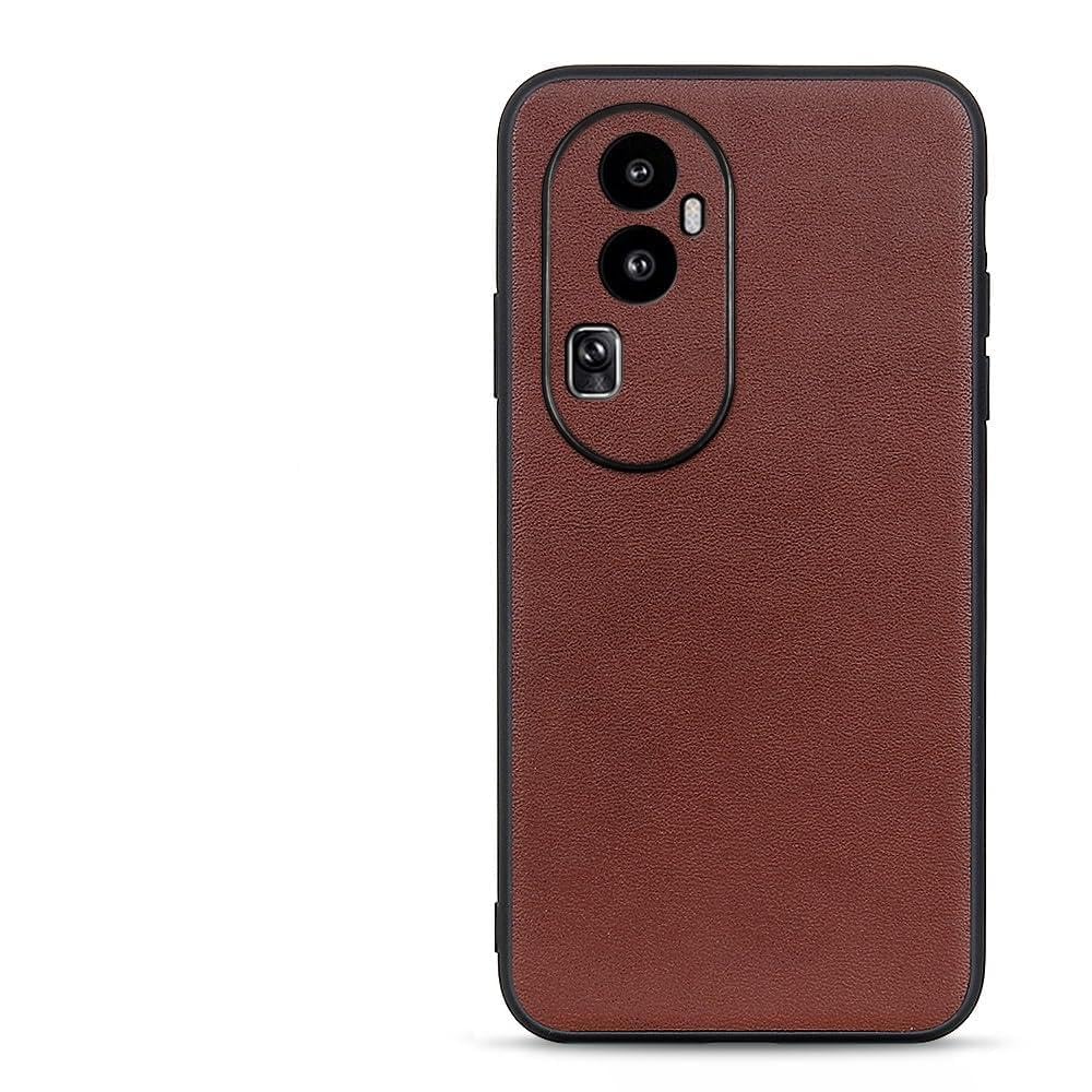 Coque Oppo Reno 10 Pro cuir véritable antichoc et pare-chocs TPU rigide