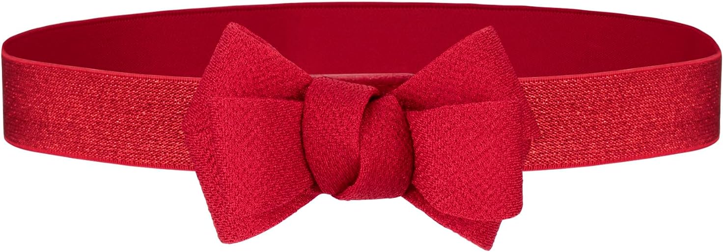 Womens Belts for Dress Skinny Thin Bow Decor Elastic Belt for Women Wasit