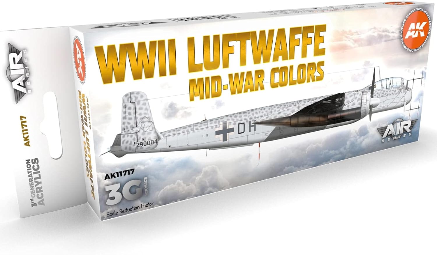 AK Acrylics 3Gen Aircraft Set AK11717 WWII Luftwaffe Mid-War Colors Set 3G (8x17ml)
