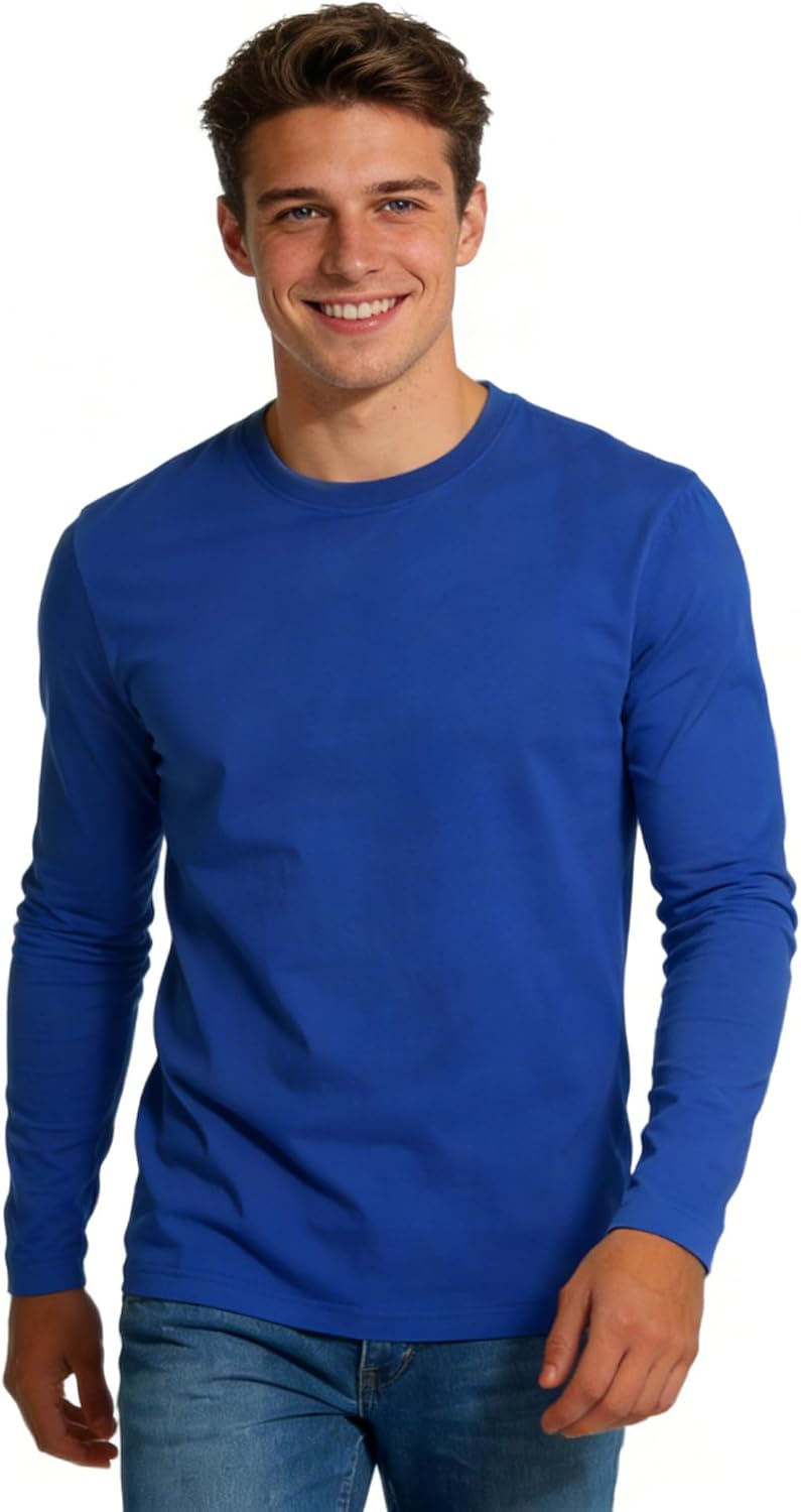 KikizYe Men's Long Sleeve T-Shirts Cotton Crewneck Tee - Image 2