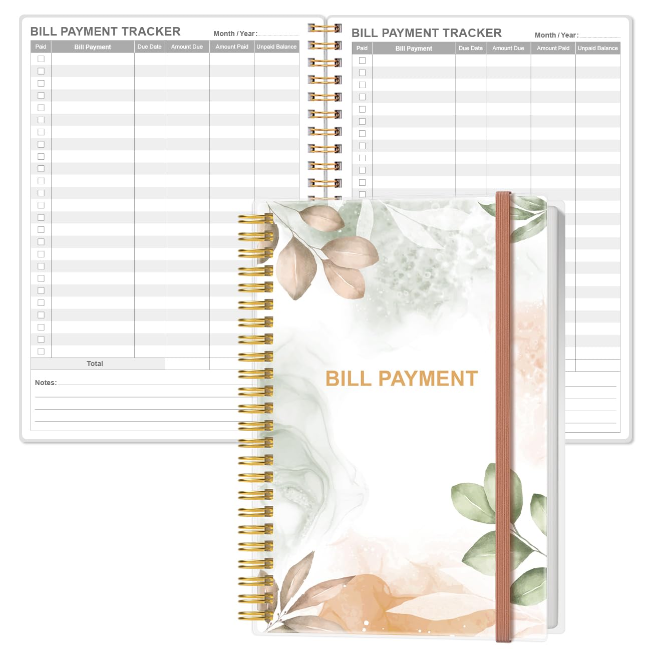Bill Payment Tracker Notebook - Monthly Bill Organizer & Planner for Personal Budgeting Financial, Payments Checklist Organizer, 5.8" x 8.5", Rose