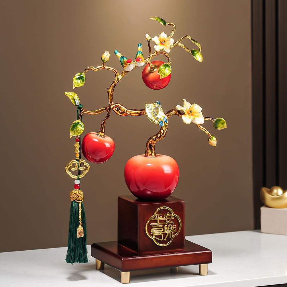 Feng Shui Wielokolorowe pieniądze Chińska dekoracja na szczęście i bogactwo Ozdoba owocowa wykonana z ceramicznej wolnostojącej ozdoby Pasuje do każdego rodzaju wystroju, idealna,Orange
