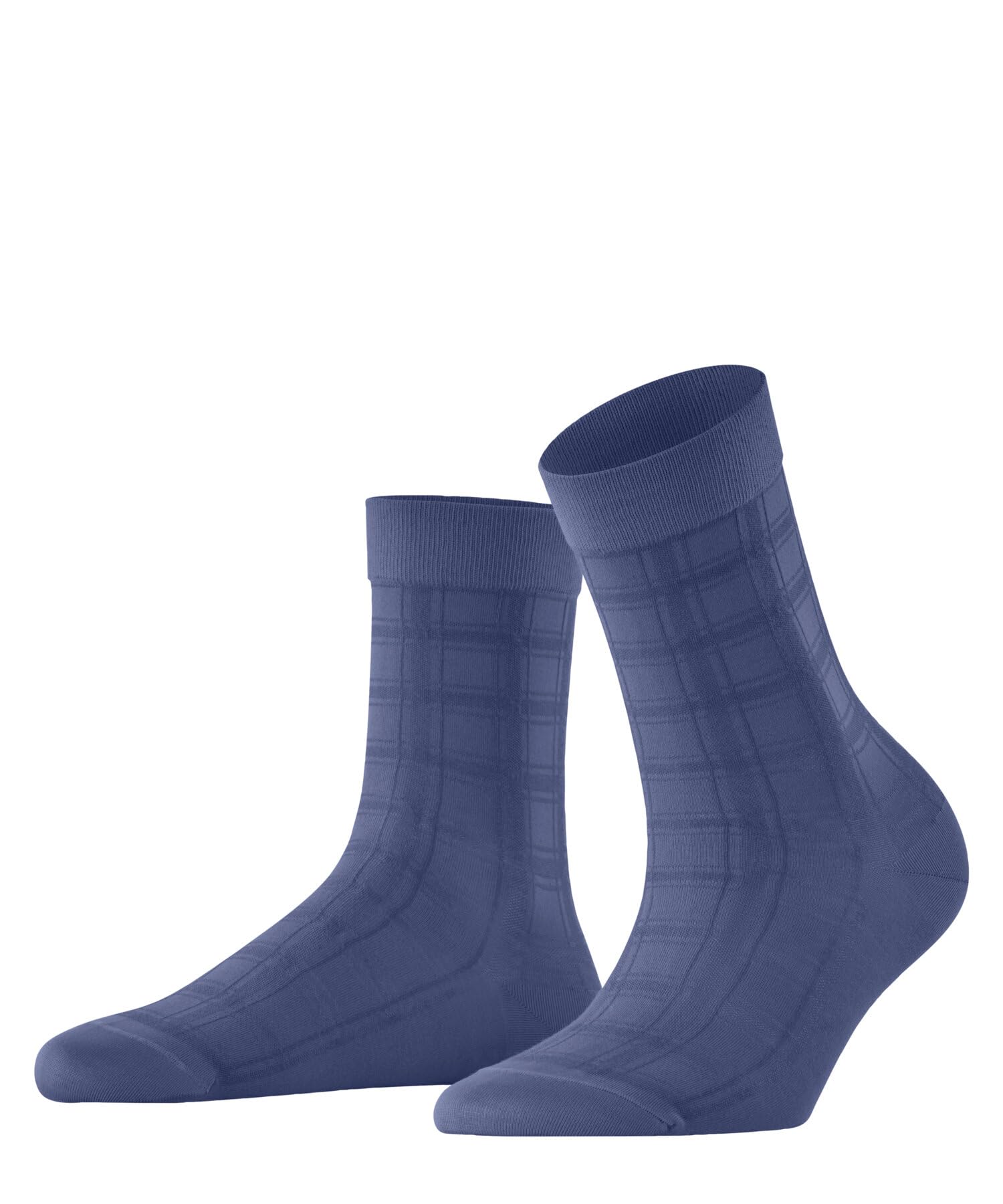 FALKE Women's Madras W So Cotton Patterned 1 Pair Socks, Blue Smoky 6483 Madras, 5.5-8