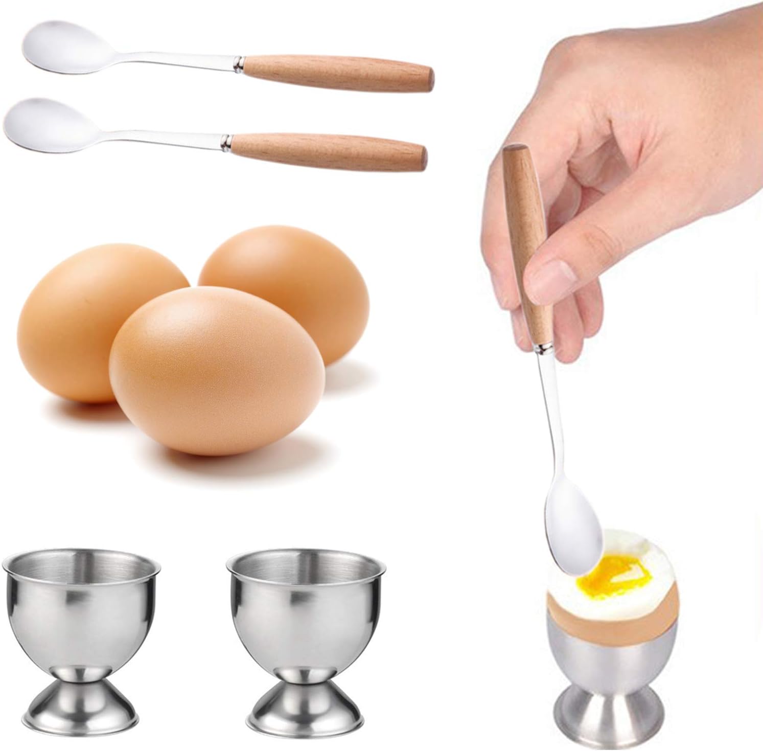 JAMOR Complete Soft Boiled Egg Tool Set Easy Eggs Opener Egg Cutter