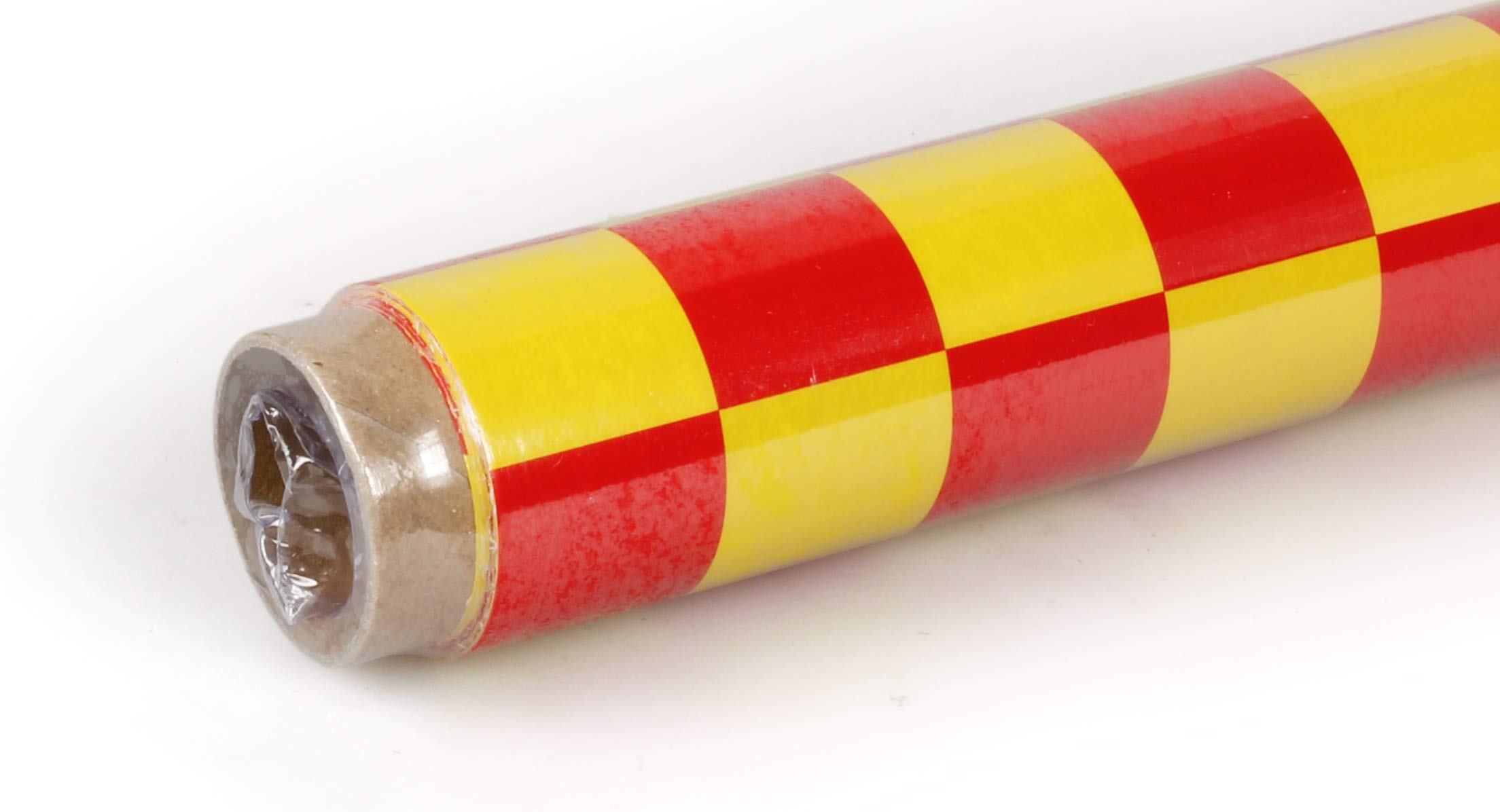 2m Oracover Fun-3 Large Chequered Yellow/Red