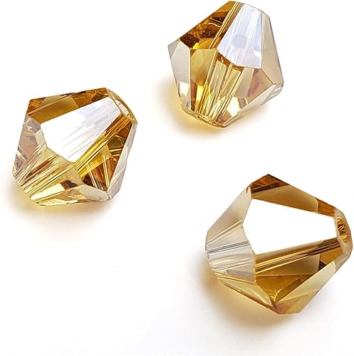 Miniatura 5 de Chengmu Cuentas de vidrio de bicono de 0.236 in para fabricación de joyas 425 piezas de cuentas espaciadoras Crytal de forma facetada Surtidos