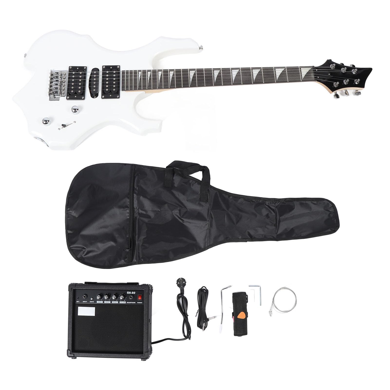 Chitarra Elettrica, Kit Completo con Amplificatore 20W, Porta di Scarpe, Corde di Ricambio, for Apprendimento, Divertimento, Feste e Corsi di Musica