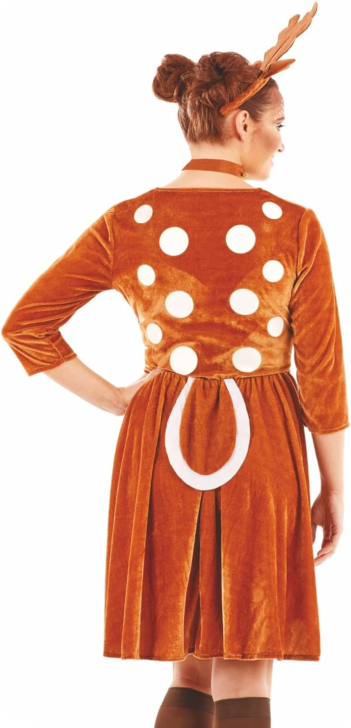 fun shack Womens Deer Costume for Women Fawn Reindeer Doe Adult Deer Halloween Animal Christmas Costumes for Women S M L XL