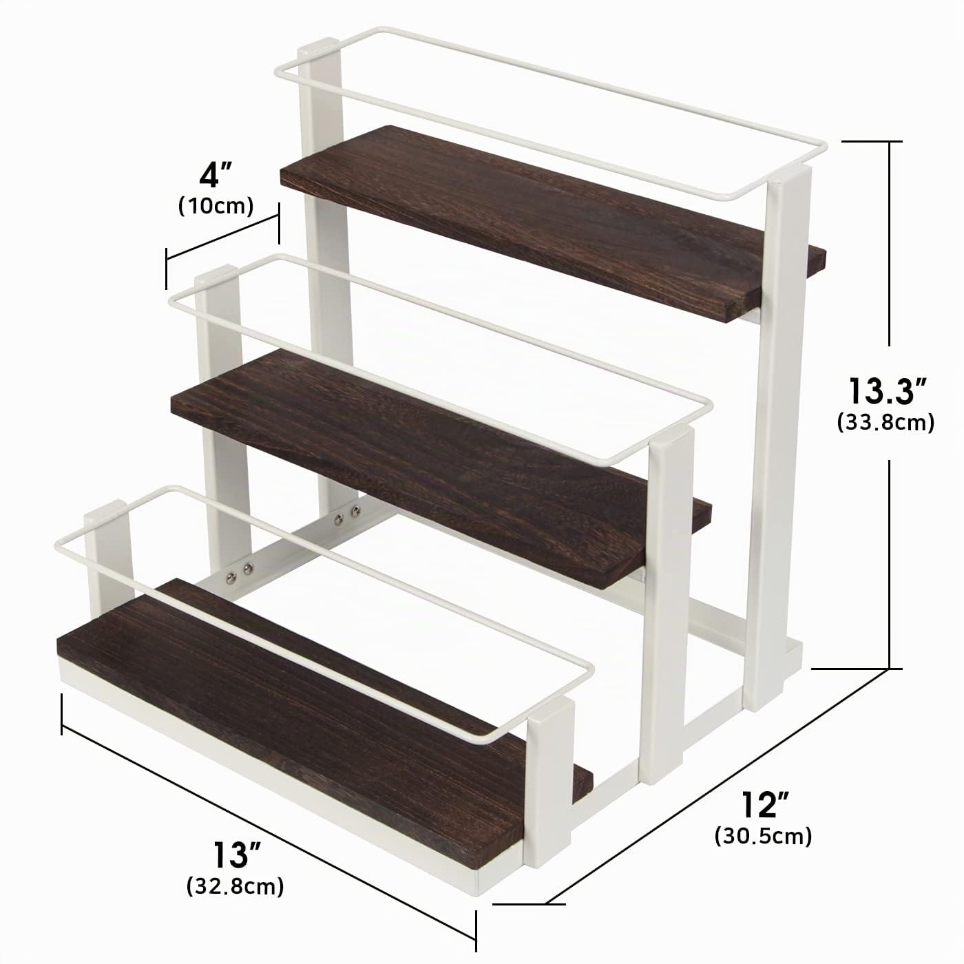 J JACKCUBE DESIGN Stazione portaoggetti per sciroppo di caffè, accessori per bar, 12 bottiglie, per sciroppo, vino, condimenti per cucina, in metallo (bianco) - MK815B