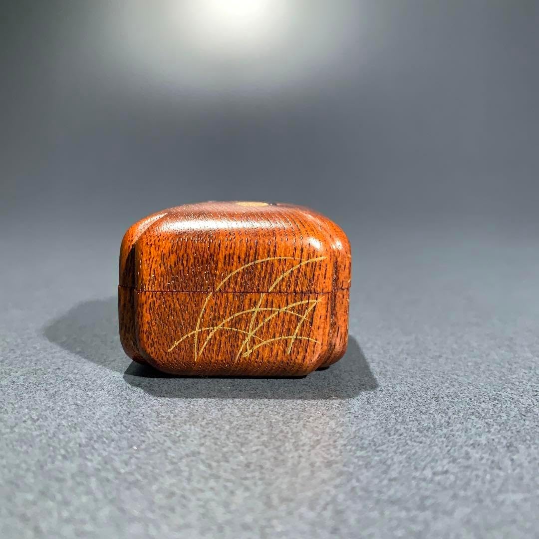 香合 木地寄 屋形舟小松一徳 共箱 茶道具 木地寄屋形舟香合 : 茶道具