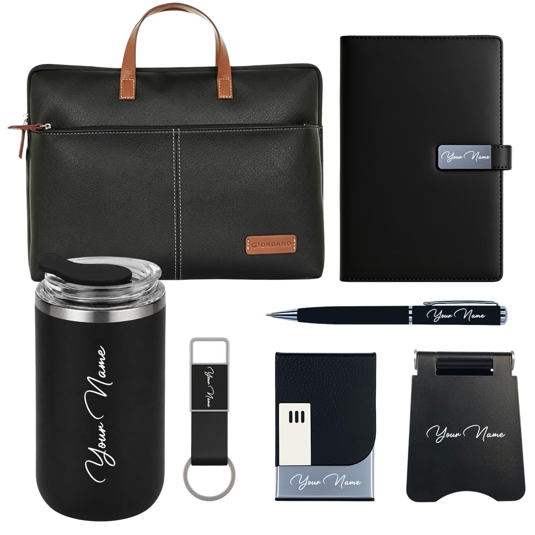 Giftana 7 in 1 Laptop Bag with Accessories, Black - Image 1