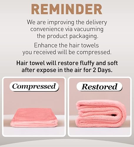 Vista 16 de Hicober Toalla de microfibra para el cabello, turbantes para secar el cabello mojado, toallas antiencrespamiento para cabello rizado para mujeres