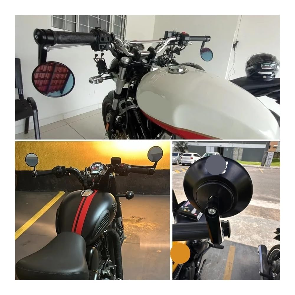 Rétroviseurs D'extrémité De Barre De Moto pour R&oyal Enfield Meteor Classic 350 500 Interceptor 650 CNC, Pointe De Guidon Rétroviseurs Moto