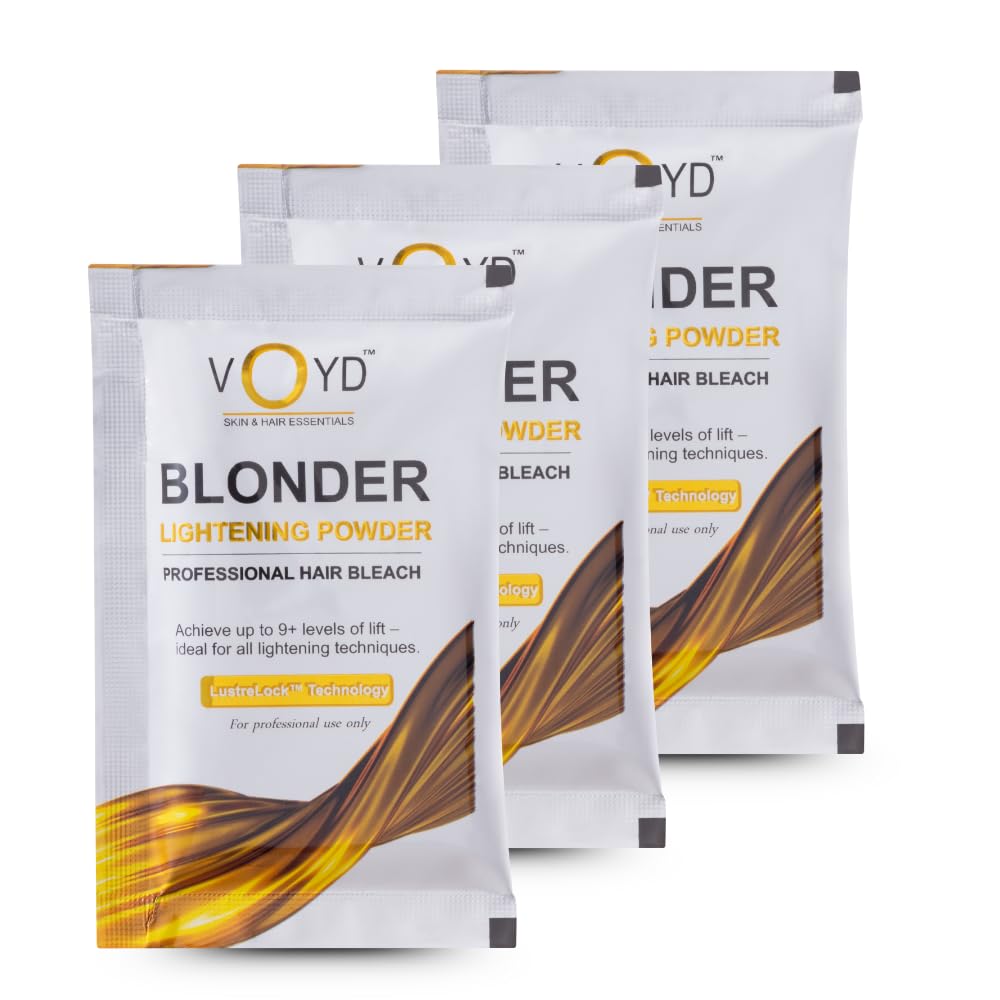 VOYD Blonder Lightening Powder | Professional Hair Bleach | Up to 9+ Levels Lift | Fast & Even Results| Dust-Free | LustreLock Technology | Paraben & Sulfate-Free | For Men & Women | 3 Sachets x 15g-picture-29