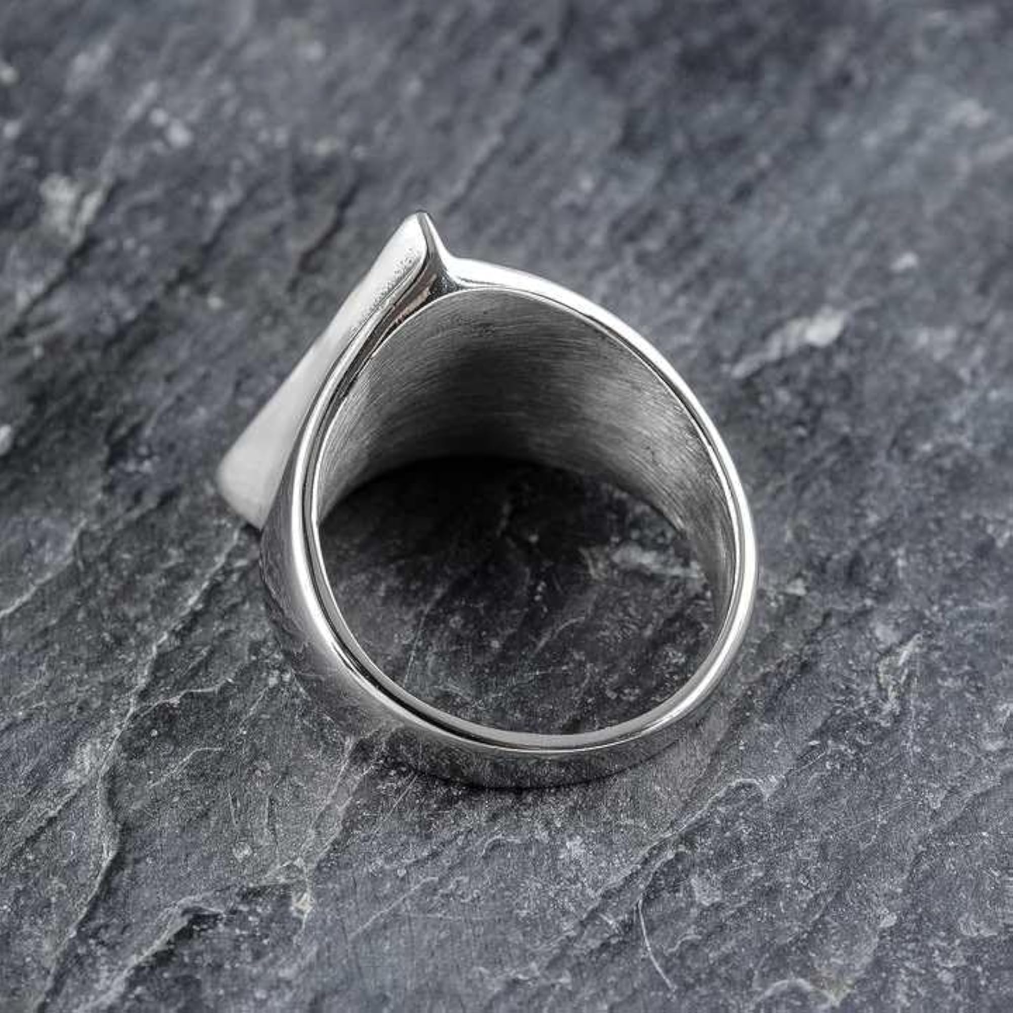 Gothic All-Seeing Eye Triangle Ring, Stainless Steel