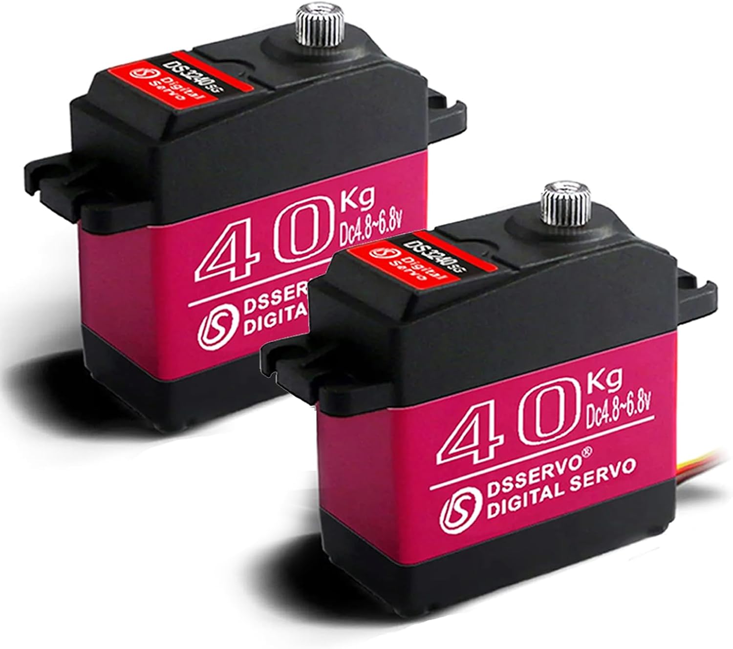 2 Pack High Torque Digital Servo, Full Metal Stainless Steel Gear Waterproof RC Servos (40kg)