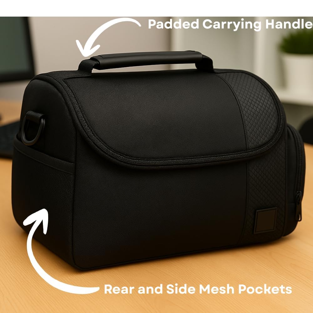 Deluxe Large Digital Camera / Video Padded Carrying Bag / Case for Nikon, Sony, Pentax, Olympus Panasonic, Samsung, and Canon DSLR Cameras & eCostConnection Microfiber Cloth