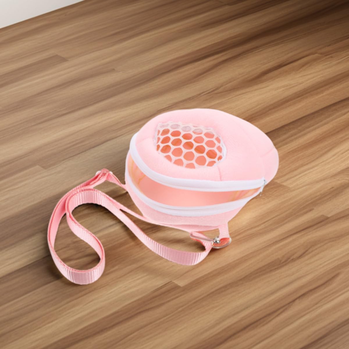 Ciieeo Small Animal Shoulder Carrier Bag for Hamster and Rat, Breathable Mesh Portable Pet Travel Pouch Large Pink for Outdoor Use
