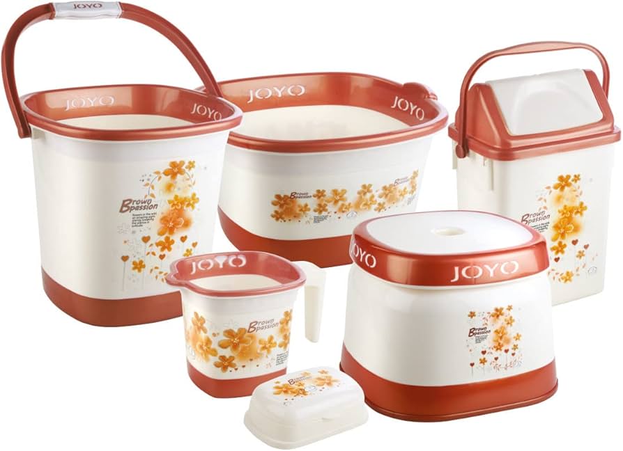 Joyo Better Homes Deluxe Square Floral Printed Bathroom Set of 6