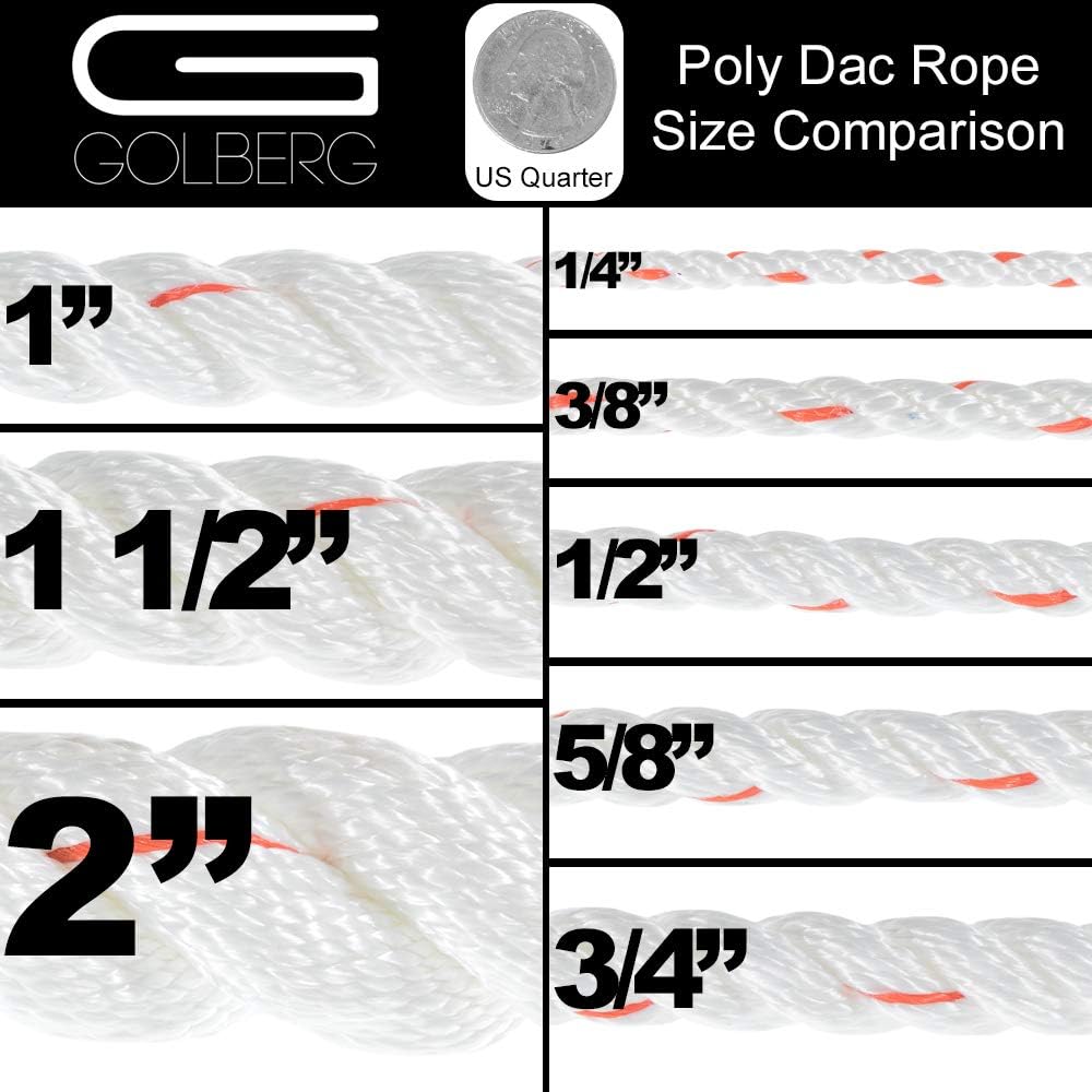 Hоttеѕt Sаlеѕ Golberg 3-Strand Twisted PolyDac, Combo Rope - (5/8 Inch x 100 Feet) Flаѕh Dеаlѕ - 50% оƒƒ Golberg 3-Strand Twisted PolyDac, Combo Rope - (5/8 Inch x 100 Feet)