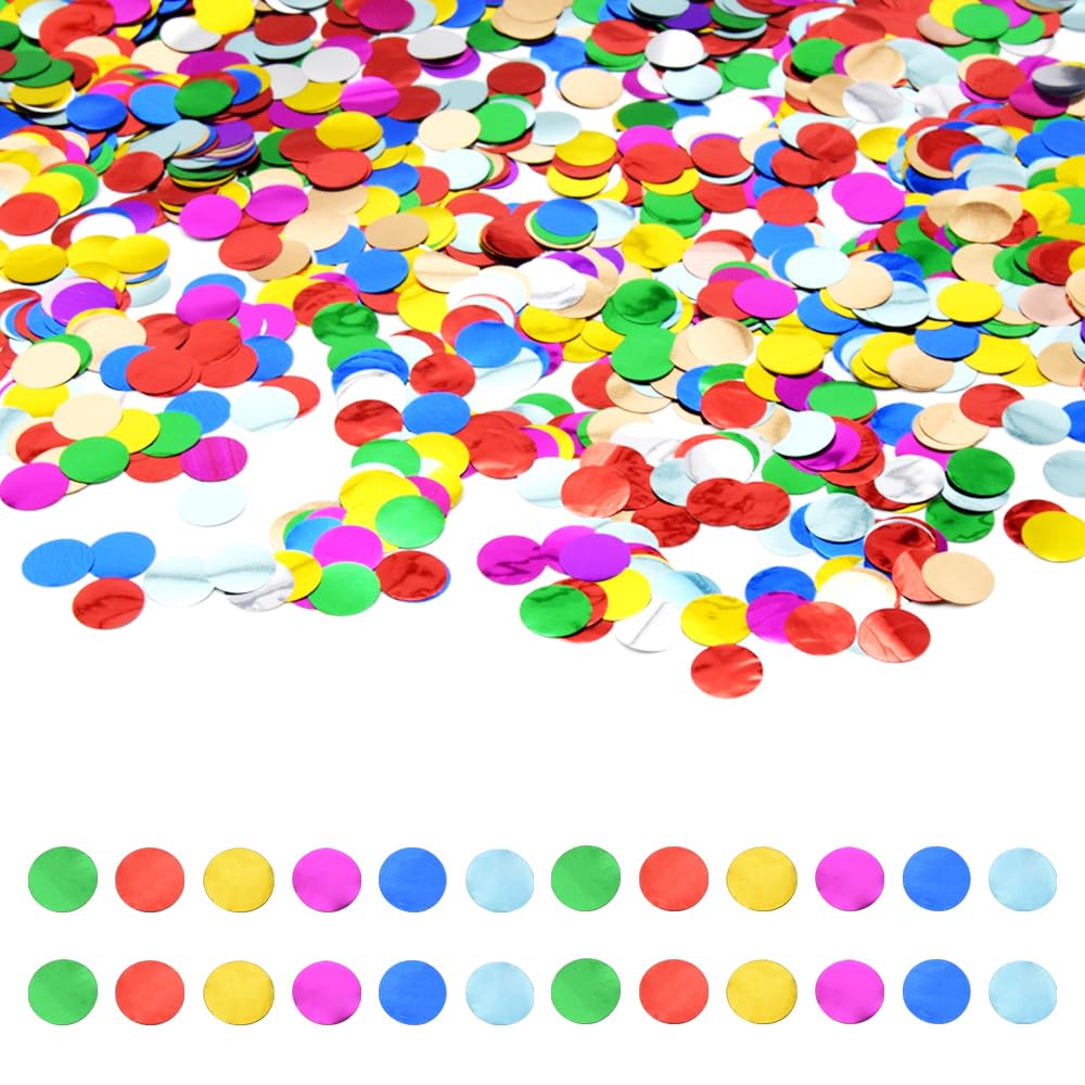 Yosawo 50g/1.76oz Konfetti Metallic 15mm Runde Pailletten Konfetti Punkte Dot Streudeko Tisch Deko Foil Konfettis für Tischdekoration Geburtstag HochzeitDekoration(D/ZXY/Color)