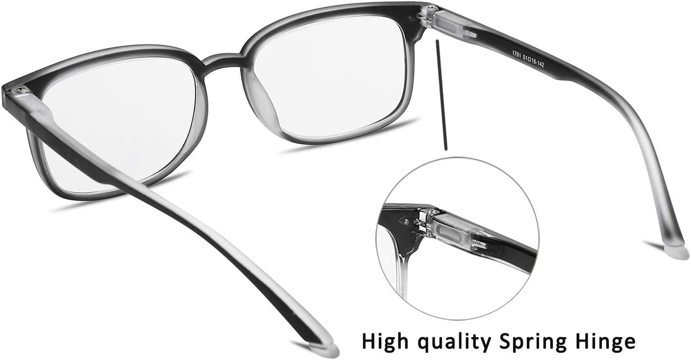 FEISEDY Progressive Multifocal Reading Glasses Blue Light Blocking Reader Glasses TR90 Frame Women Men B2497