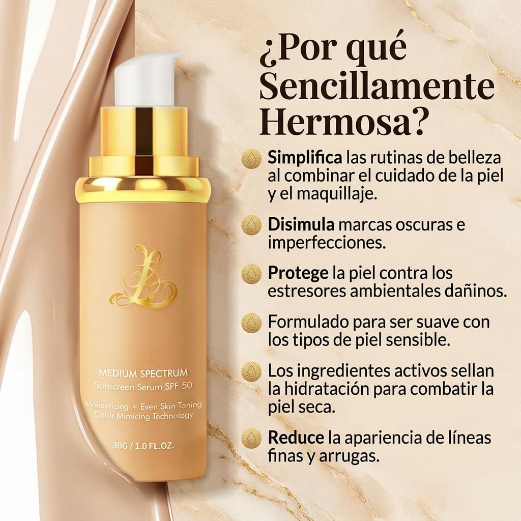 Infinite Love Makeup Base Maquillaje Hidratante Anti-Edad SPF 50 Textura Ligera sin Residuos Acabado Natural (Wheat Colour (2PCS))