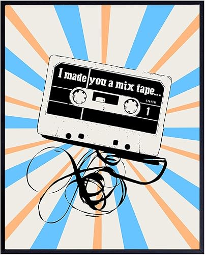 YELLOWBIRD ART & DESIGN Retro Wall Decor Preppy Room Decor - Pop art Wall Decor - VSCO Room Decor - Funky Trendy Print - Dorm Room Decoration -