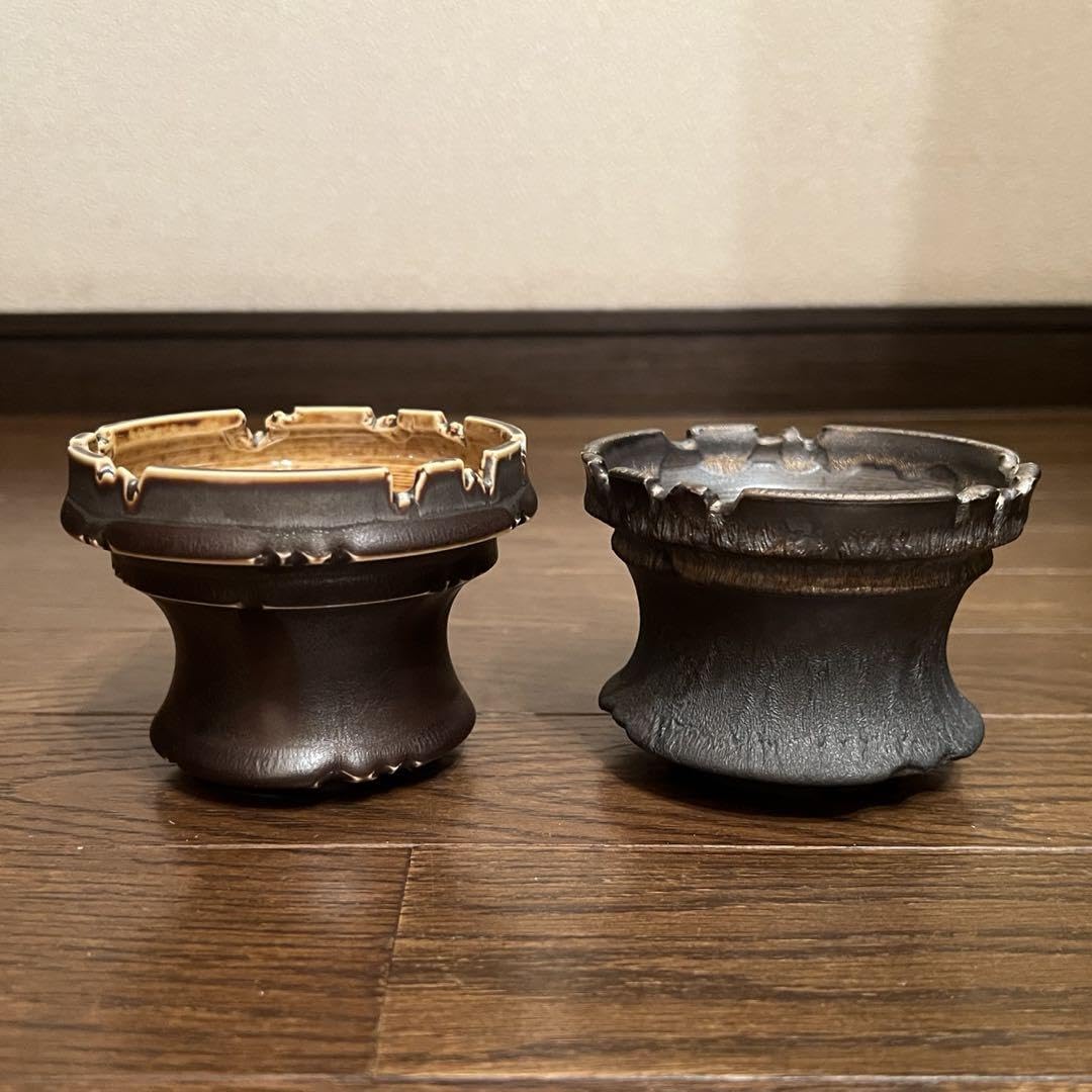 Amazon.co.jp: 植木鉢 作家鉢 陶器 2点セット 検塊根植物 アガベ