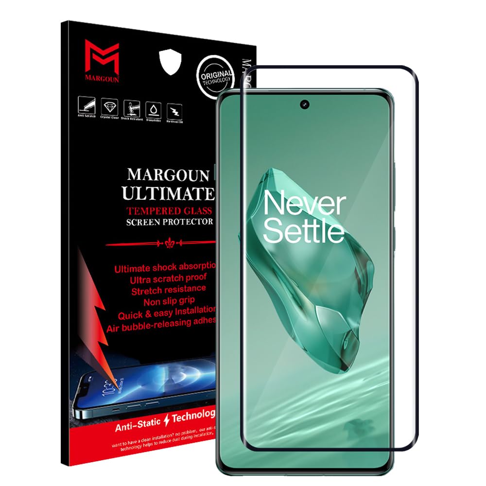 MARGOUN for OnePlus 12 Screen Protector Tempered Glass, Screen Protector, HD Clear, Distinctive High End Protective Film 9H Hardness Anti Scratch Bubble Free (OnePlus 12)