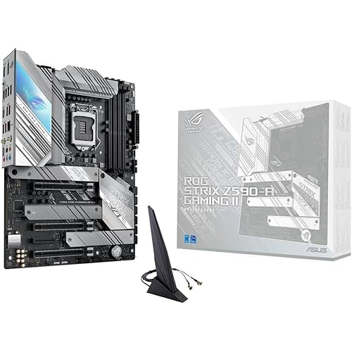Asus ROG Strix Z590-A Gaming WiFi II LGA1200(Intel 11th/10thGen)ATX WhiteScheme Gaming Motherboard (14+2PowerStages,DDR4 5133,WiFi6 AX201,Intel2.5Gb LAN,Thunderbolt4,3x M.2/NVMe SSD, AURARGB lighting)