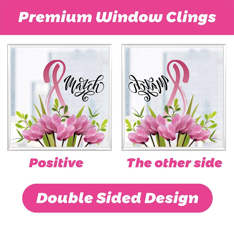 9 hojas adhesivos ventana rosa conciencia cáncer miniatura 6