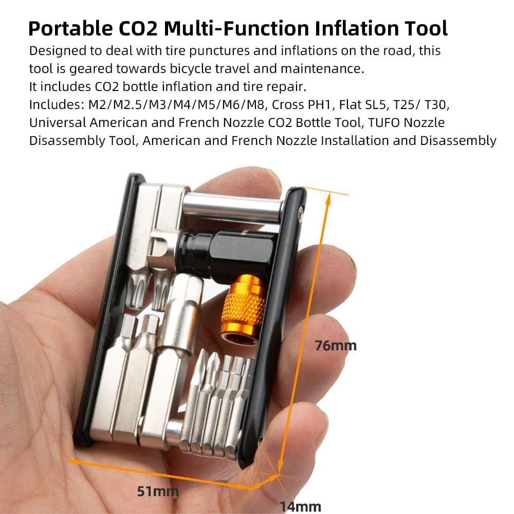 Kit di strumenti professionali per riparazione bici Strumenti di manutenzione multifunzione portatili per e mountain bike Riparazione pneumatici Taglio catena Fibbia magica (Bit 079 e)