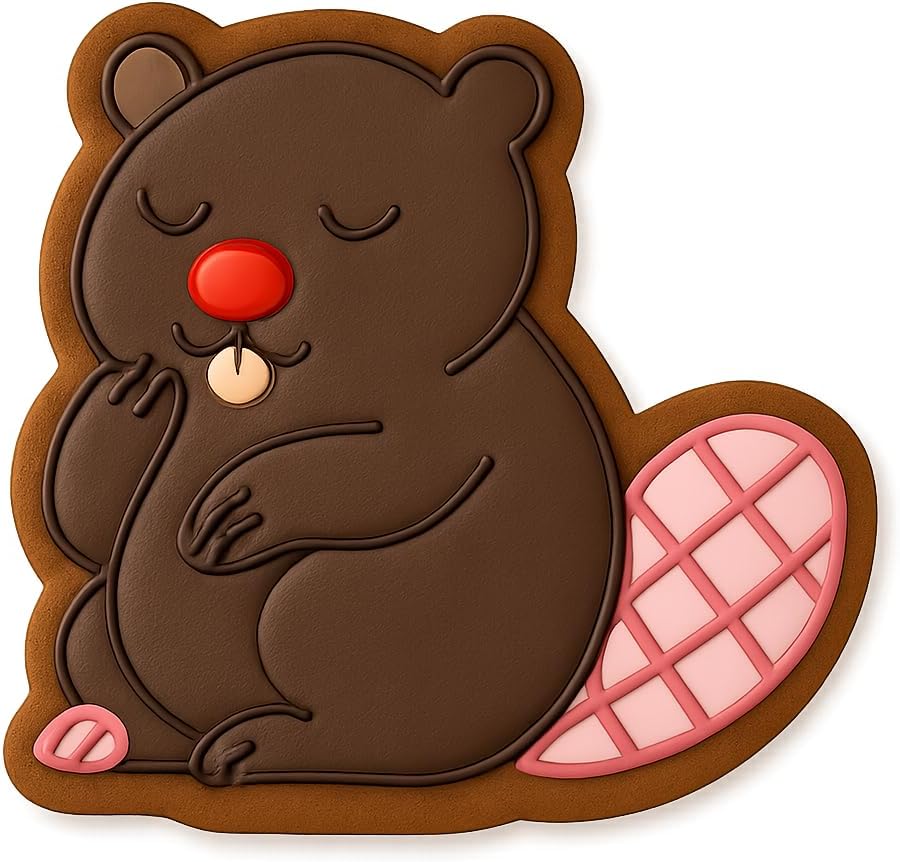 Grooming Beaver Cookie Cutter & Stamp, Fondant & Clay - 4x3.5 image 2