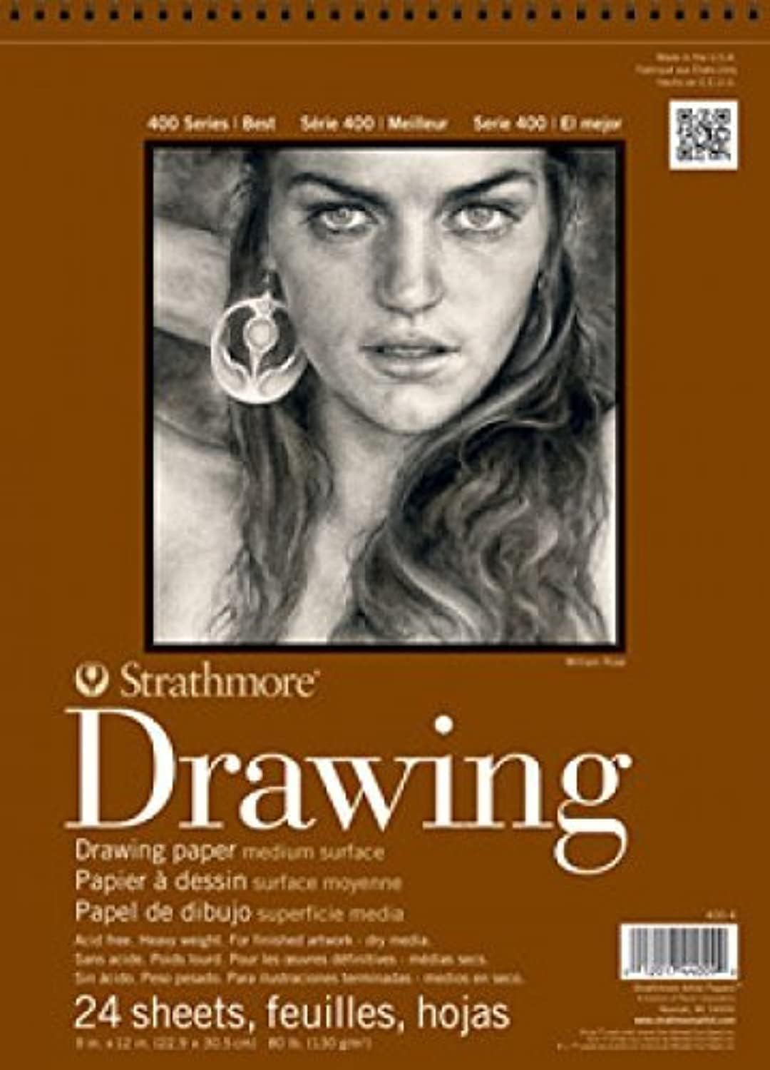 (400-6 400 Series Drawing, Medium Surface, 12"x18", 24 Sheets , White