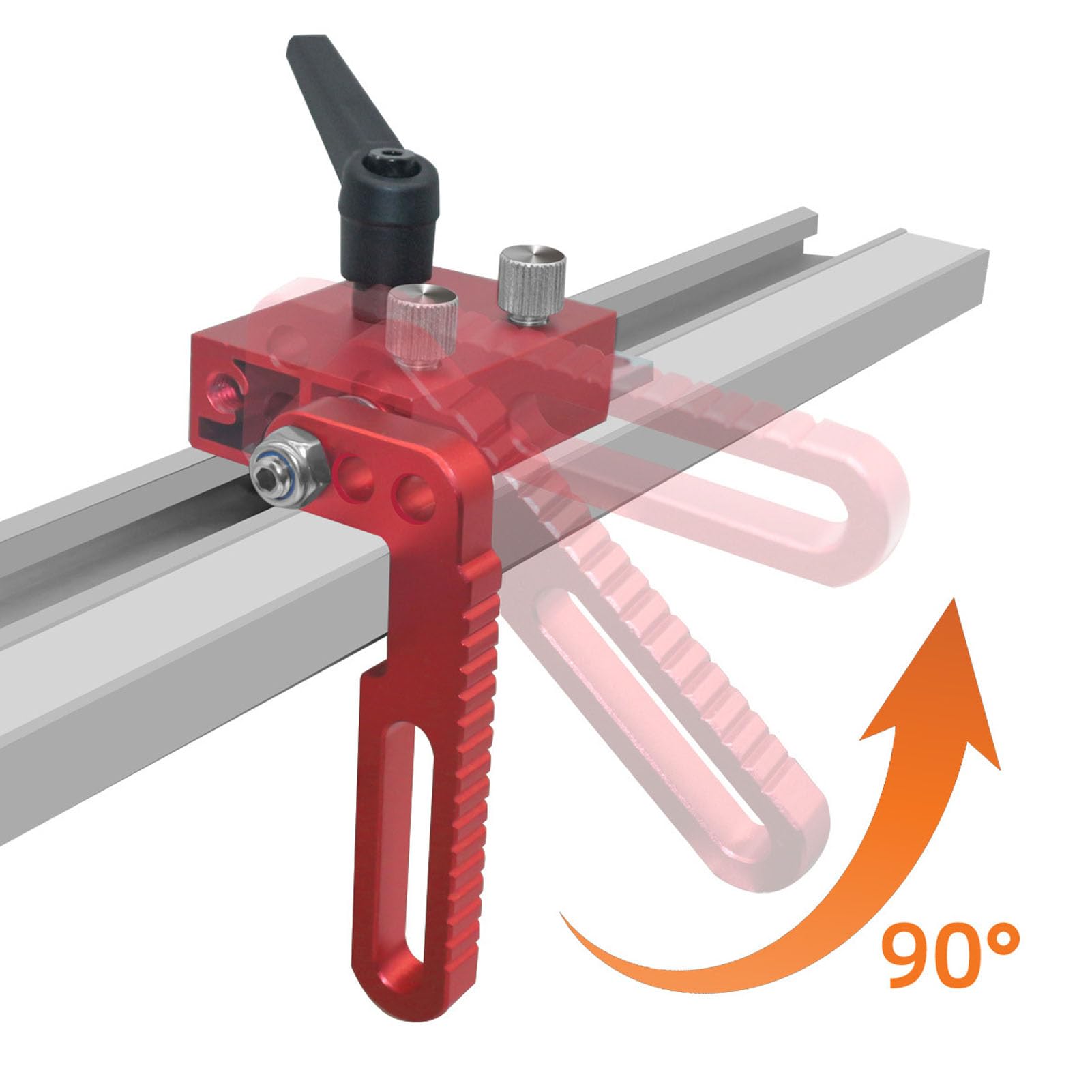 Fence Flip Stop Aluminum Alloy T Track Limit Stop Type 75 Accessory for Woodworking - Image 3