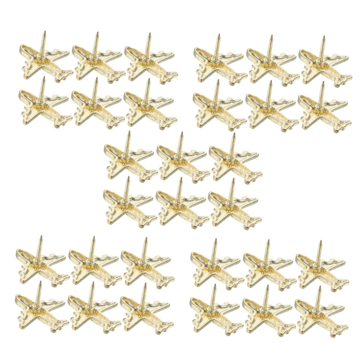 LALAFINA 120stücke Flugzeug Pinnnadeln Kreative Push Für Fotos Karten Und Notizen Zubehör Für Pinnwände Büro Und Schule Dekorative Wandstecker Goldfarbe
