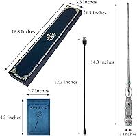 Vista 6 de ChampWe Light Up Magic Wizard Wand Rechargeable Illuminating Toy for Kids Witch Collection Cosplay Accessories with Spellbook and Gift Box (Blade)