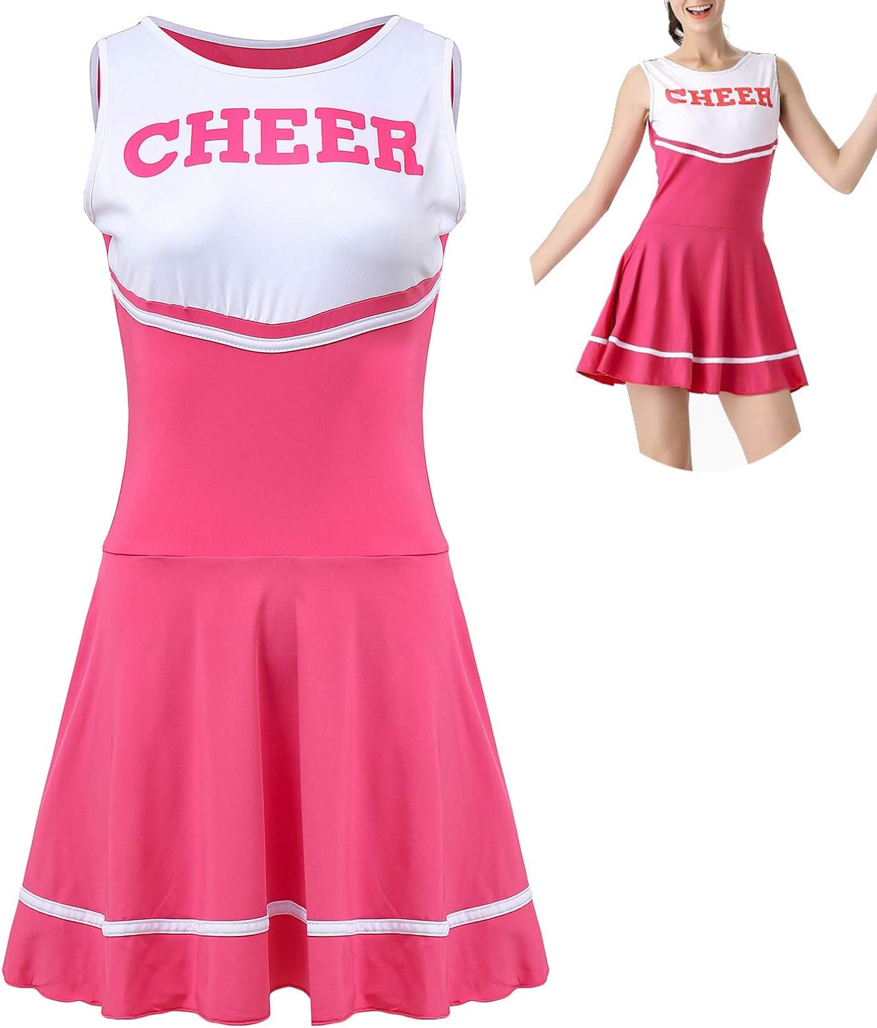 Cheerleader Costume Fancy Dress High School Musical Cheerleading Uniform No Pom-Pom
