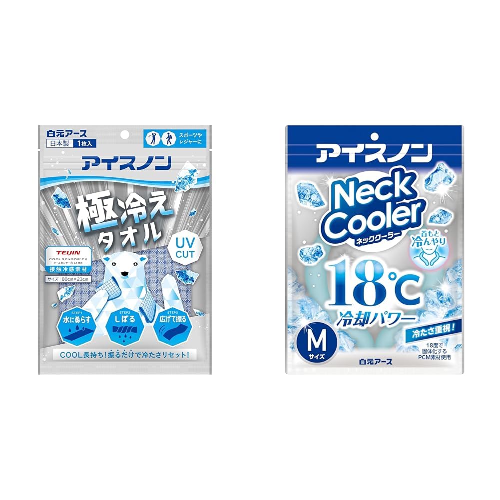 Amazon.co.jp: アイスノン 【セット買い】 極冷えタオル ブルー 冷却
