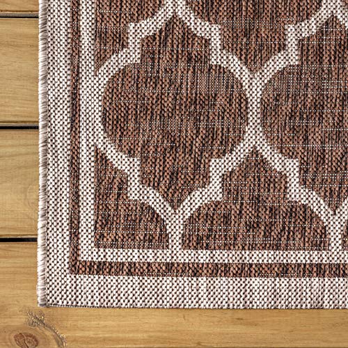 image for JONATHAN Y SMB109B-4 Trebol Moroccan Trellis Textured Weave Indoor Out