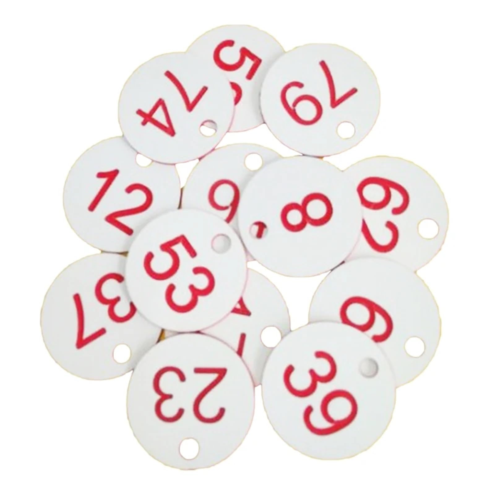 Plastikowe zawieszki z numerami, Etykiety z numerami ABS, wielokolorowe opakowanie 100 szt(Beige)
