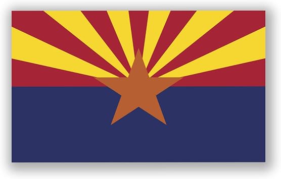 2-Pack Arizona State Flag Decal Sticker | 5-Inches by 3-Inches | Premium Quality Vinyl | PD309