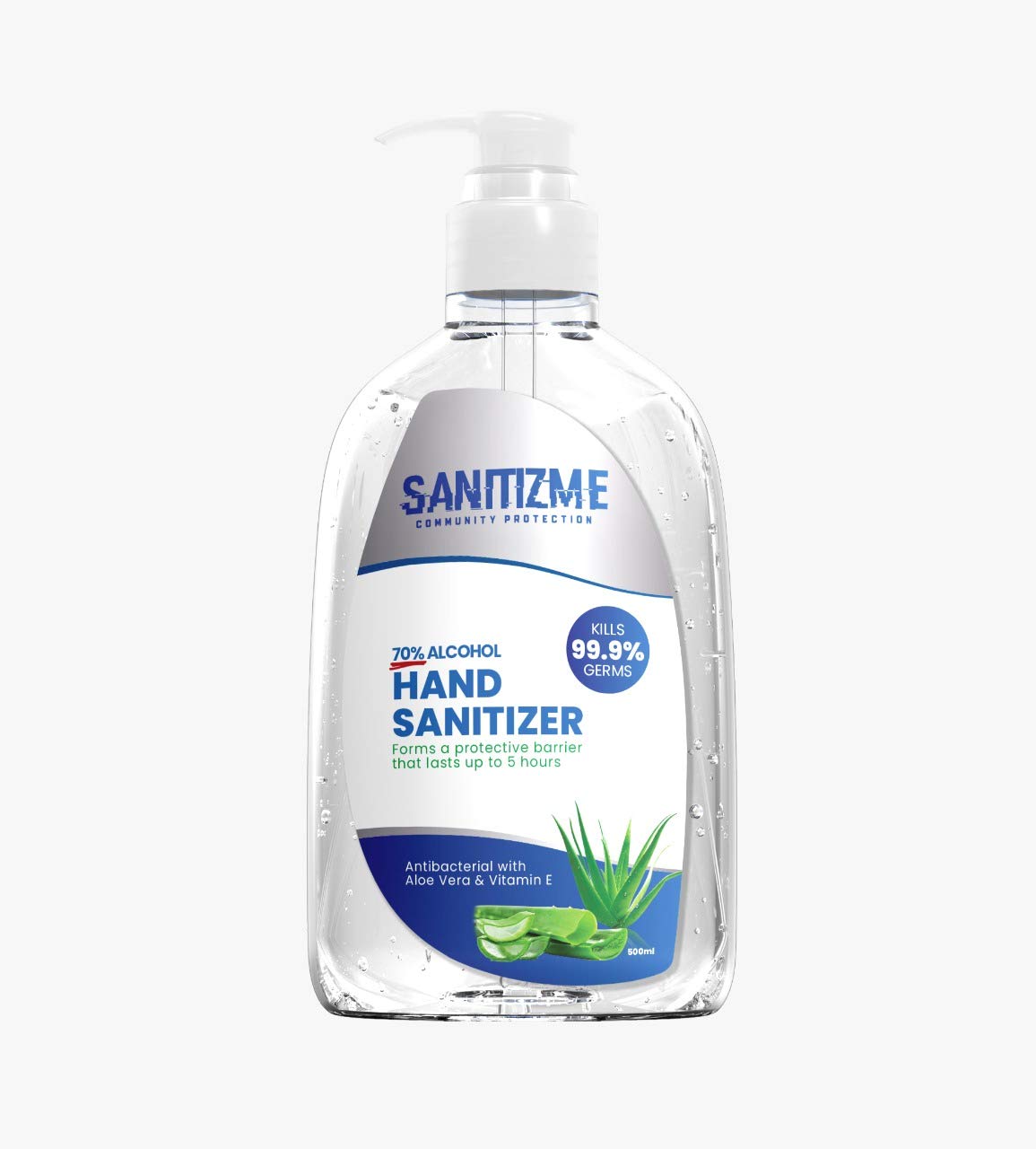 SanitizMe500 ML. High Level Of Effectiveness. Kills 99.9% Of Viruses & Germs.